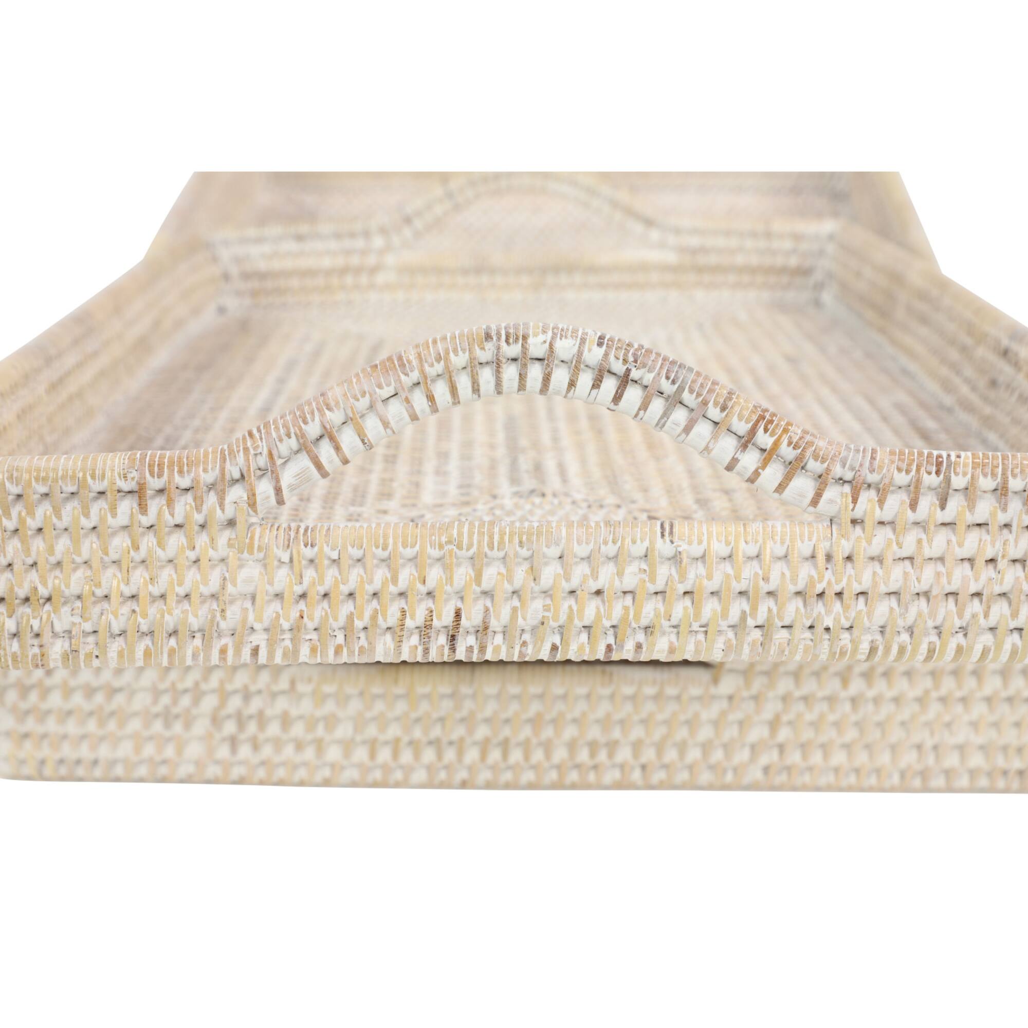 Cream Wood Boho Style Tray Set